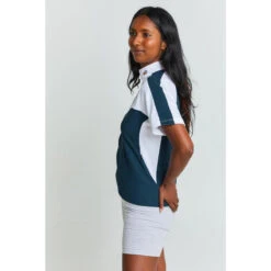 Blauwe Golfpolo Voor Dames Untraced En Wit -Puur Mode blauwe golfpolo voor dames untraced en wit 2