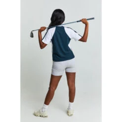 Blauwe Golfpolo Voor Dames Untraced En Wit -Puur Mode blauwe golfpolo voor dames untraced en wit 4
