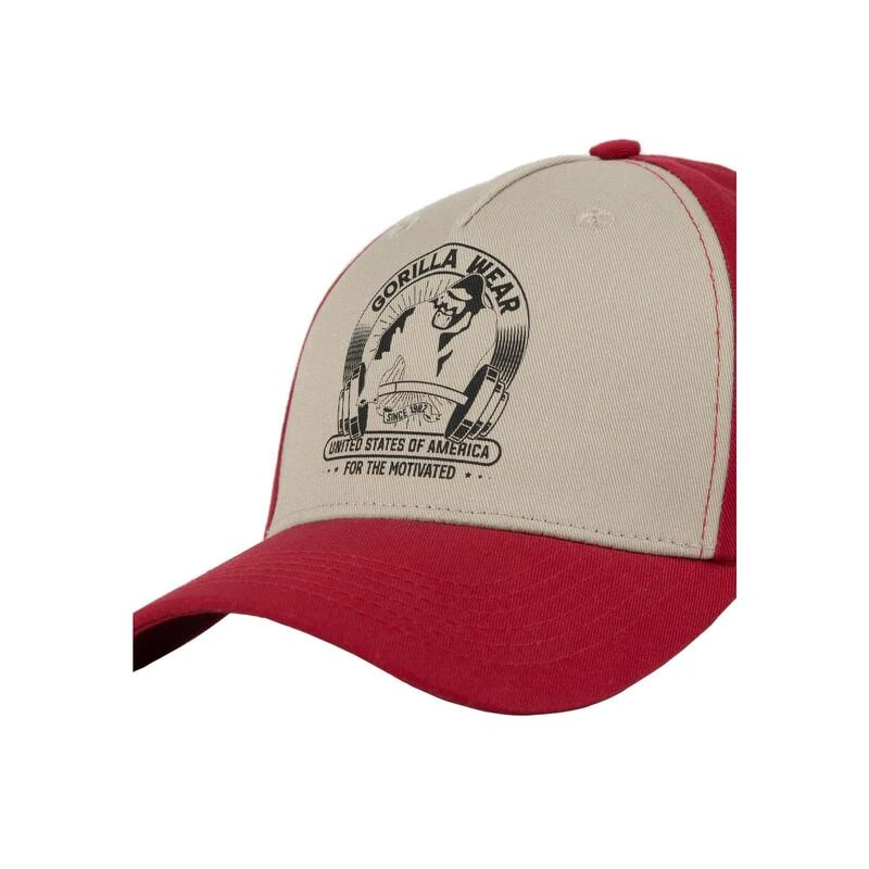 Gorilla Wear Buckley Cap - Red/Beige - One Size 3 Gorilla Wear Buckley Cap - Red/Beige - One Size - Afbeelding 3