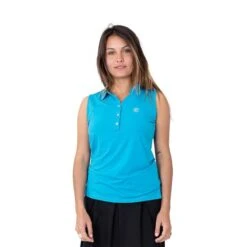 Chiberta Losy Mouwloze Dames Golfpolo Turquiose
