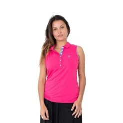 CHIBERTA Polo Met Korte Mouwen Chiberta Mouwloze Dames Golfpolo Pink