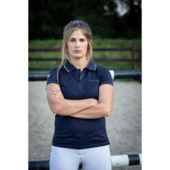 DAMES POLO - BLEU-ROY CLOTHES - PAARDRIJDEN - TECHNISCHE STOF