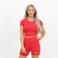 Flex Crop Top Dames - Rood