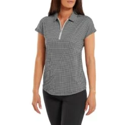 FOOTJOY Polo Met Korte Mouwen Houndstooth Print Dames Polo Meerkleurig