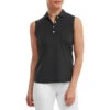 FOOTJOY Polo Met Korte Mouwen Mouwloze Dames Polo Mesch Back Lisle Zwart