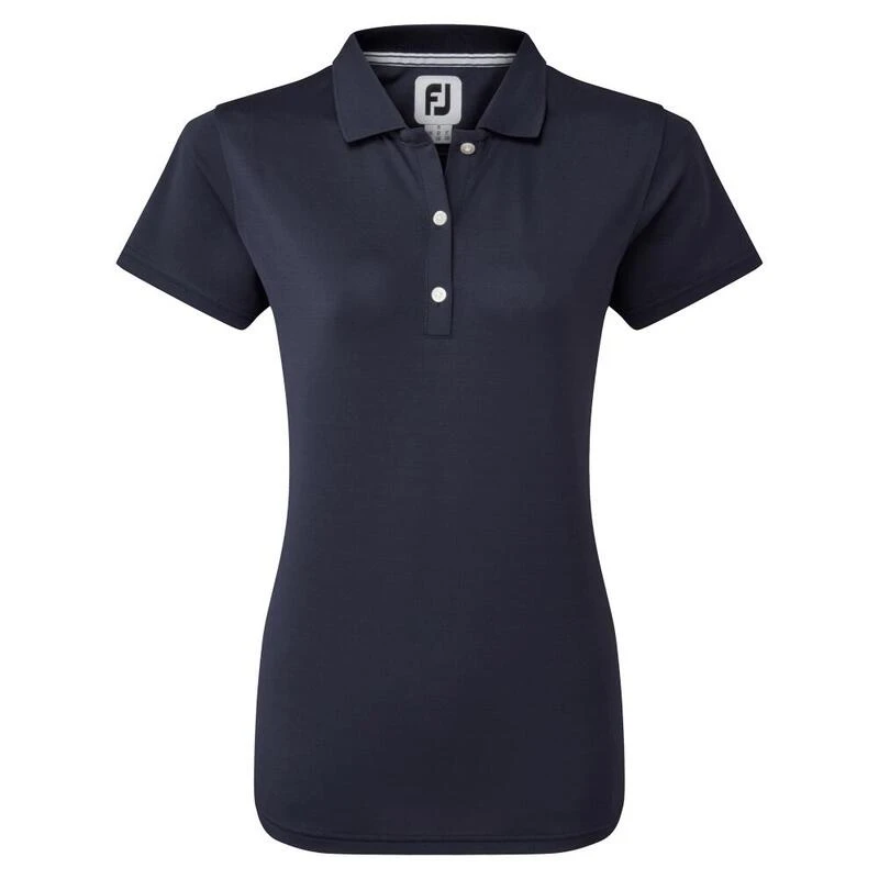 FOOTJOY Polo Met Korte Mouwen Stretch Pique Solid Golfpolo Dames Donker Blauw 1 FOOTJOY Polo Met Korte Mouwen Stretch Pique Solid Golfpolo Dames Donker Blauw