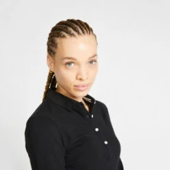 Golfpolo 500 Met Lange Mouwen Voor Dames -Puur Mode golfpolo met lange mouwen voor dames mw500 zwart 2