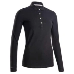 Golfpolo 500 Met Lange Mouwen Voor Dames -Puur Mode golfpolo met lange mouwen voor dames mw500 zwart 7