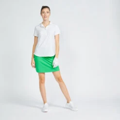 Golfpolo Voor Dames WW500 Korte Mouwen -Puur Mode golfpolo voor dames ww500 korte mouwen wit 2