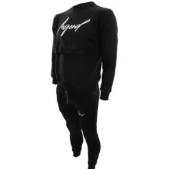 Joggingpak Sweater Heren/Dames Signature Line Zwart -Puur Mode joggingpak sweater herendames signature line zwart 3