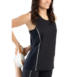 Voorkant -Puur Mode lange sporttanktop voor dames 1