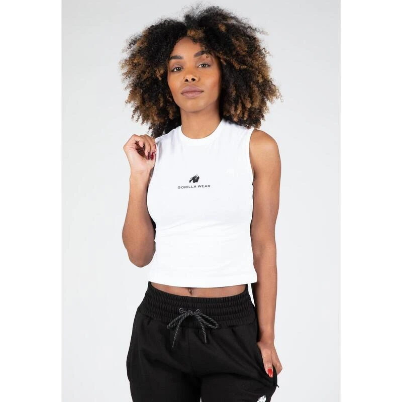 Gorilla Wear Livonia Crop Top - White 1 Gorilla Wear Livonia Crop Top - White
