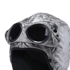 Muts Met Zonnebril Gogglez Hat 58 Cm - Zilver Glanzend -Puur Mode muts met zonnebril gogglez hat 58 cm zilver glanzend 3