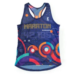 RUNNING SHIRT #MARATON 2.0 RUN DAMES - KAMUABU Kleur BLAUW 90grs STRAPS -Puur Mode running shirt maraton 20 run dames kamuabu kleur blauw 90grs straps 4