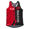 RUNNING SHIRT #SOYMARATON Voor DAMES - KAMUABU Rood/zwarte Tanktop