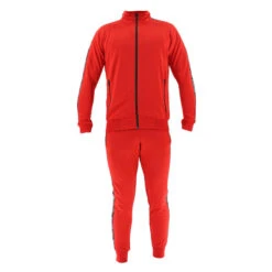 Trainingspak Kids/Volwassenen Rood Slimfit Polyester -Puur Mode trainingspak kidsvolwassenen rood slimfit polyester 4