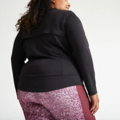 Vest Voor Cardiofitness Dames Grote Maten Recht Model Zwart -Puur Mode vest voor cardiofitness dames grote maten recht model zwart 5