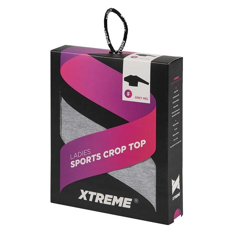 Xtreme Sportswear Crop Sporttop Lange Mouwen Dames Licht Grijs 2 Xtreme Sportswear Crop Sporttop Lange Mouwen Dames Licht Grijs - Afbeelding 2