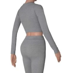 Xtreme Sportswear Crop Sporttop Lange Mouwen Dames Licht Grijs 7 Xtreme Sportswear Crop Sporttop Lange Mouwen Dames Licht Grijs -Puur Mode xtreme sportswear crop sporttop lange mouwen dames licht grijs 2